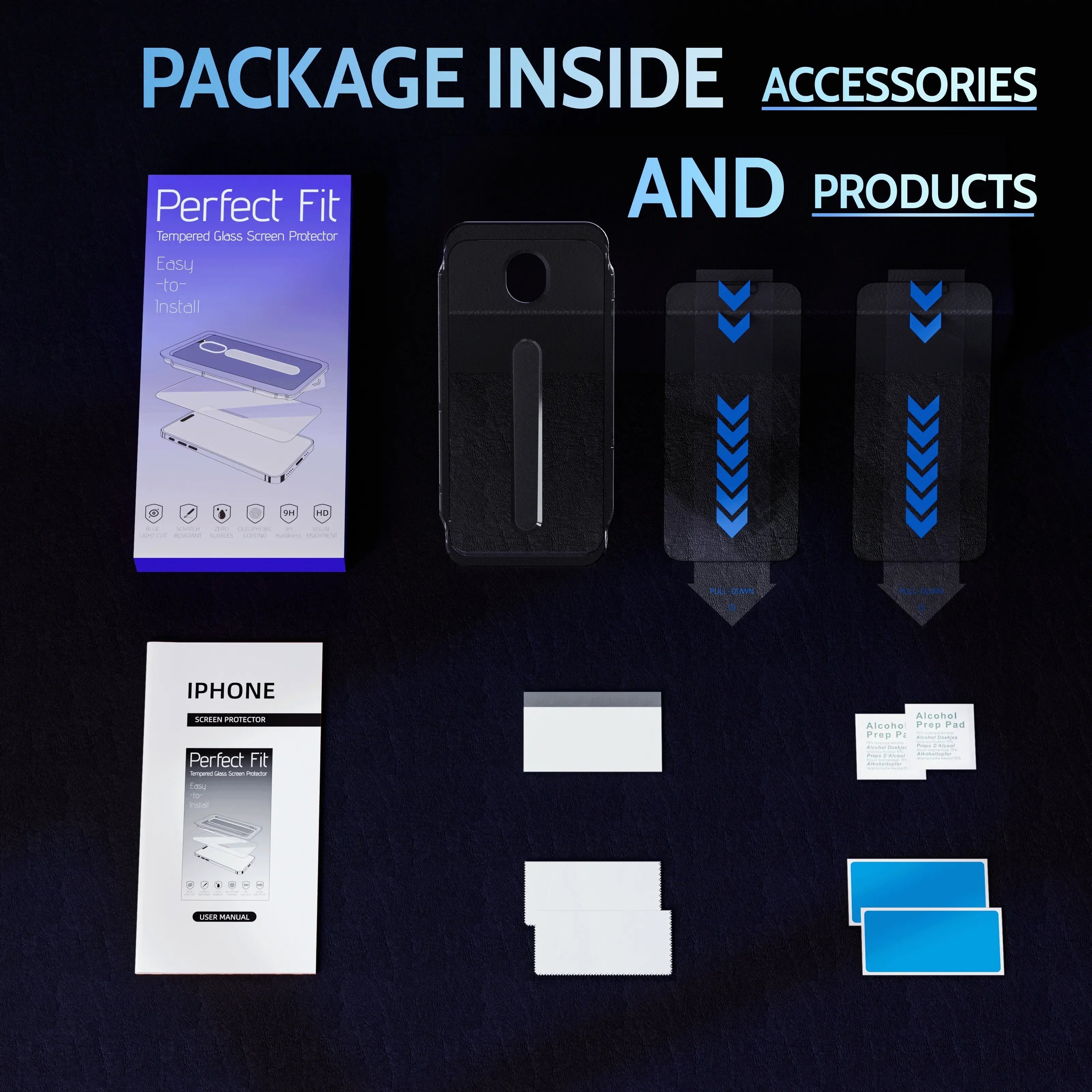 iPhone 9H Tempered Glass Privacy Screen Protector - 2-Pack