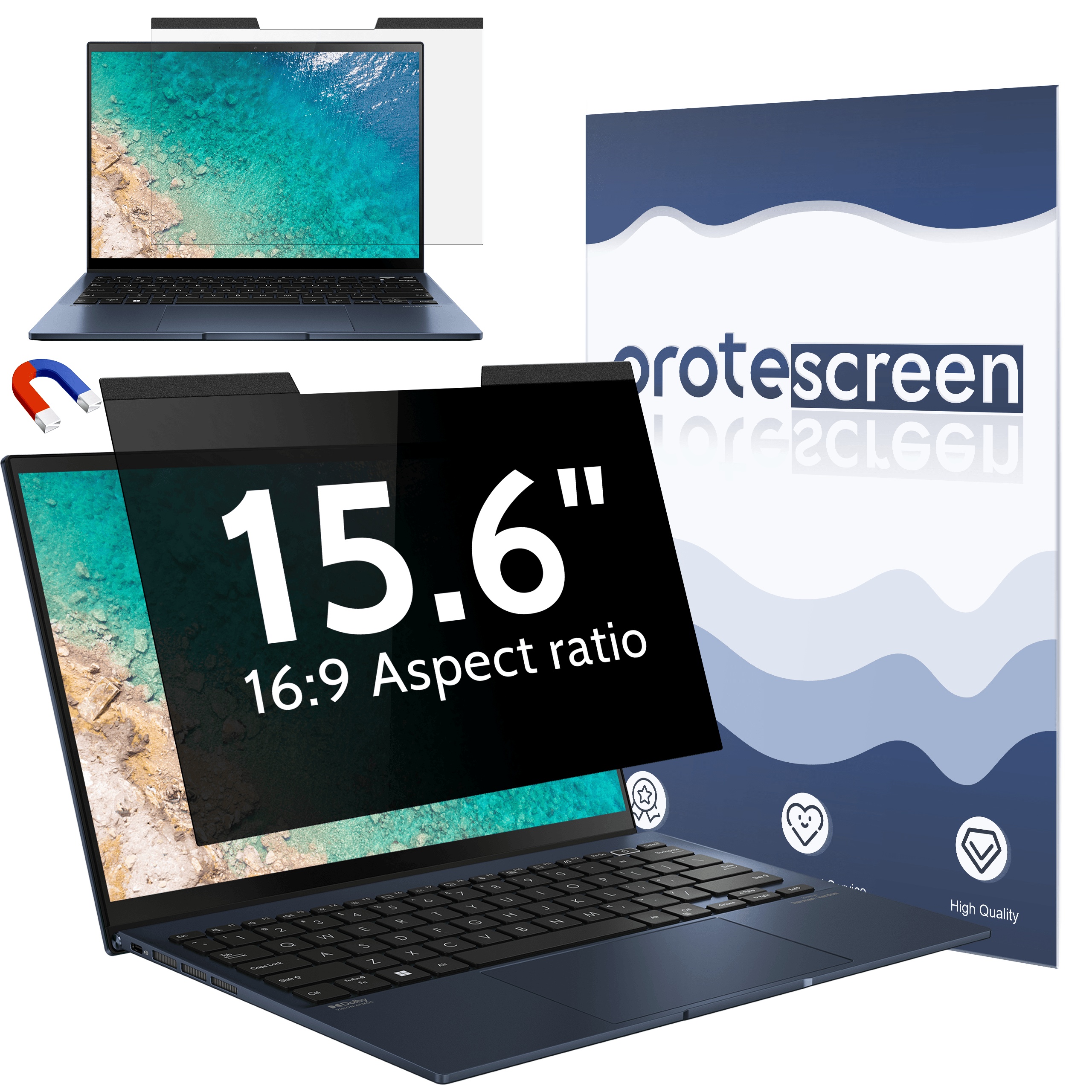 Laptop Privacy Screen 13.3 Inch 16:10 Aspect Ratio - Compatible with Lenovo Hp Dell Acer Asus Thinkpad Envy Xps, Anti Blue Light Glare Privacy Filter, Removable Laptop Screen Privacy Shield 13.3 in, Anti-Scratch Screen Protector