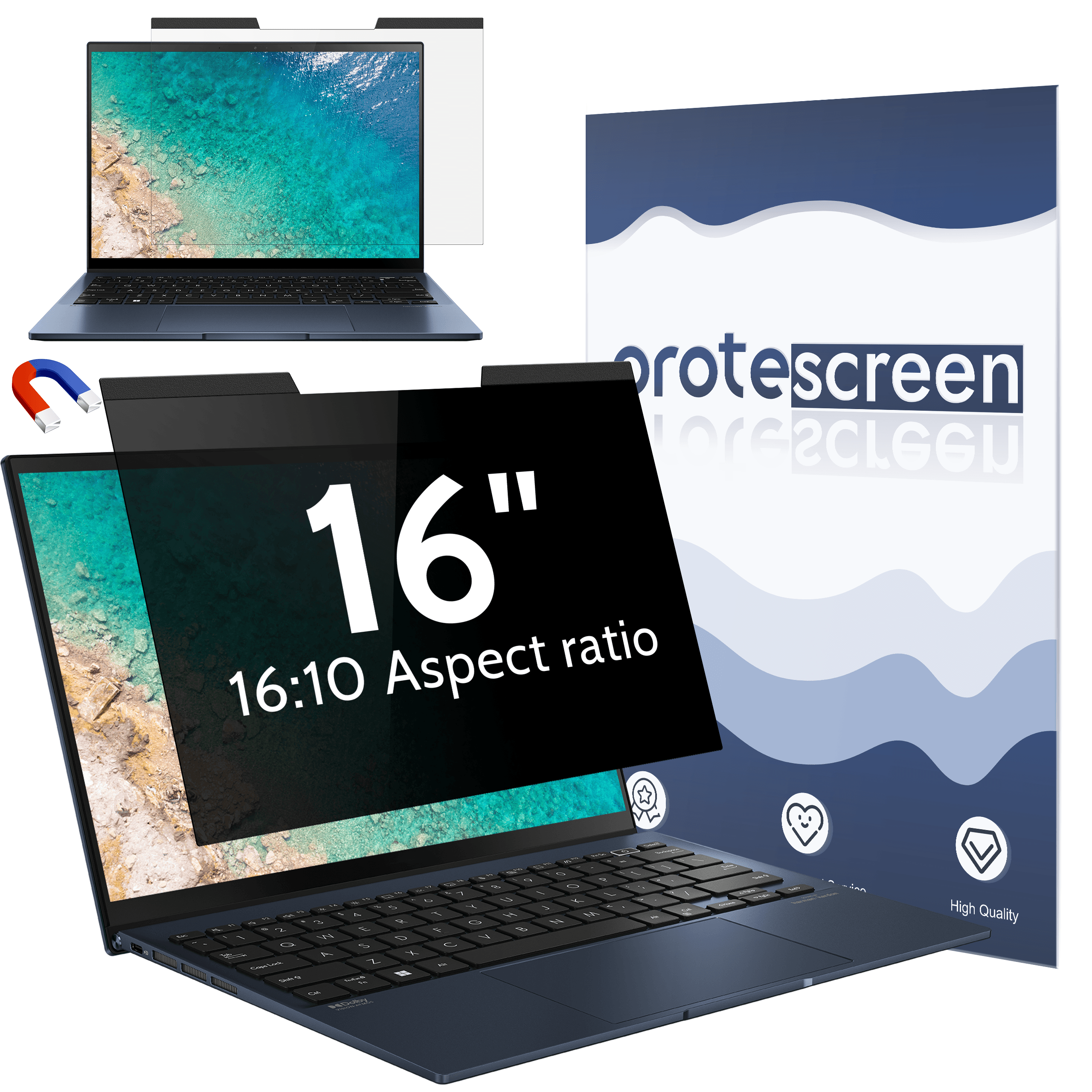 Laptop Privacy Screen 13.3 Inch 16:10 Aspect Ratio - Compatible with Lenovo Hp Dell Acer Asus Thinkpad Envy Xps, Anti Blue Light Glare Privacy Filter, Removable Laptop Screen Privacy Shield 13.3 in, Anti-Scratch Screen Protector
