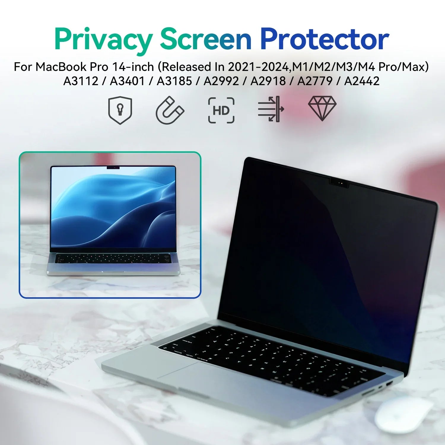 Magnetic Privacy Screen Filter - for Macbook Pro
