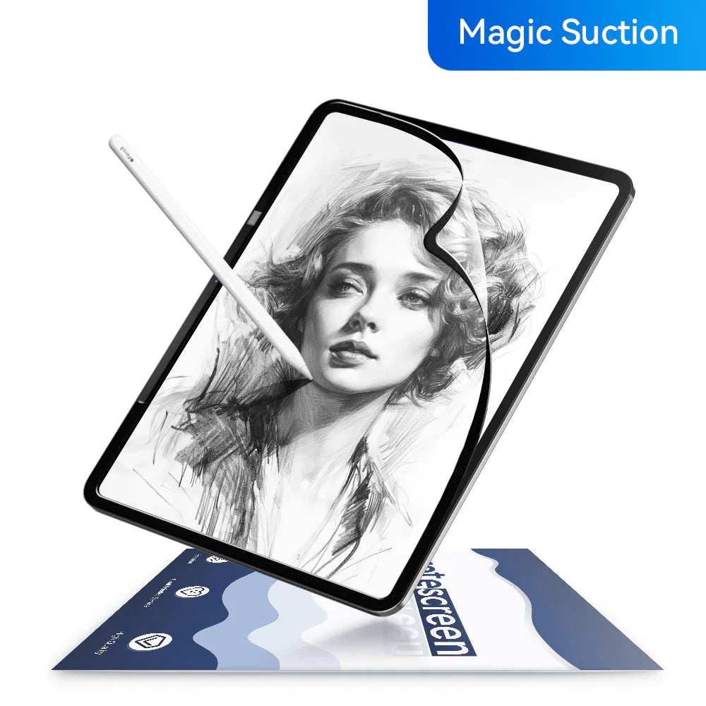 Nano Adhesion (Magic Suction) Removable iPad Paper Texture Screen Protector