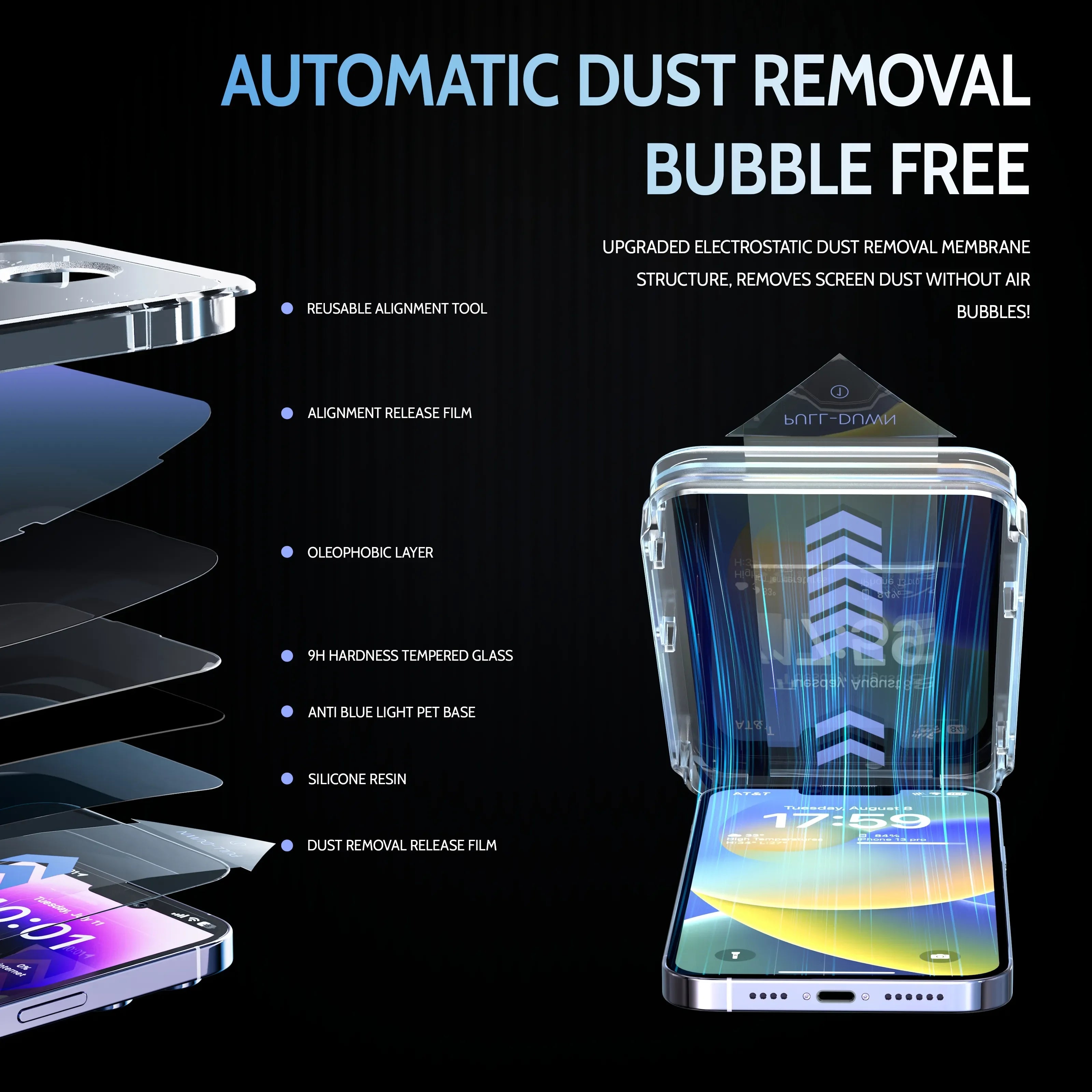 iPhone 9H Tempered Glass Privacy Screen Protector - 2-Pack