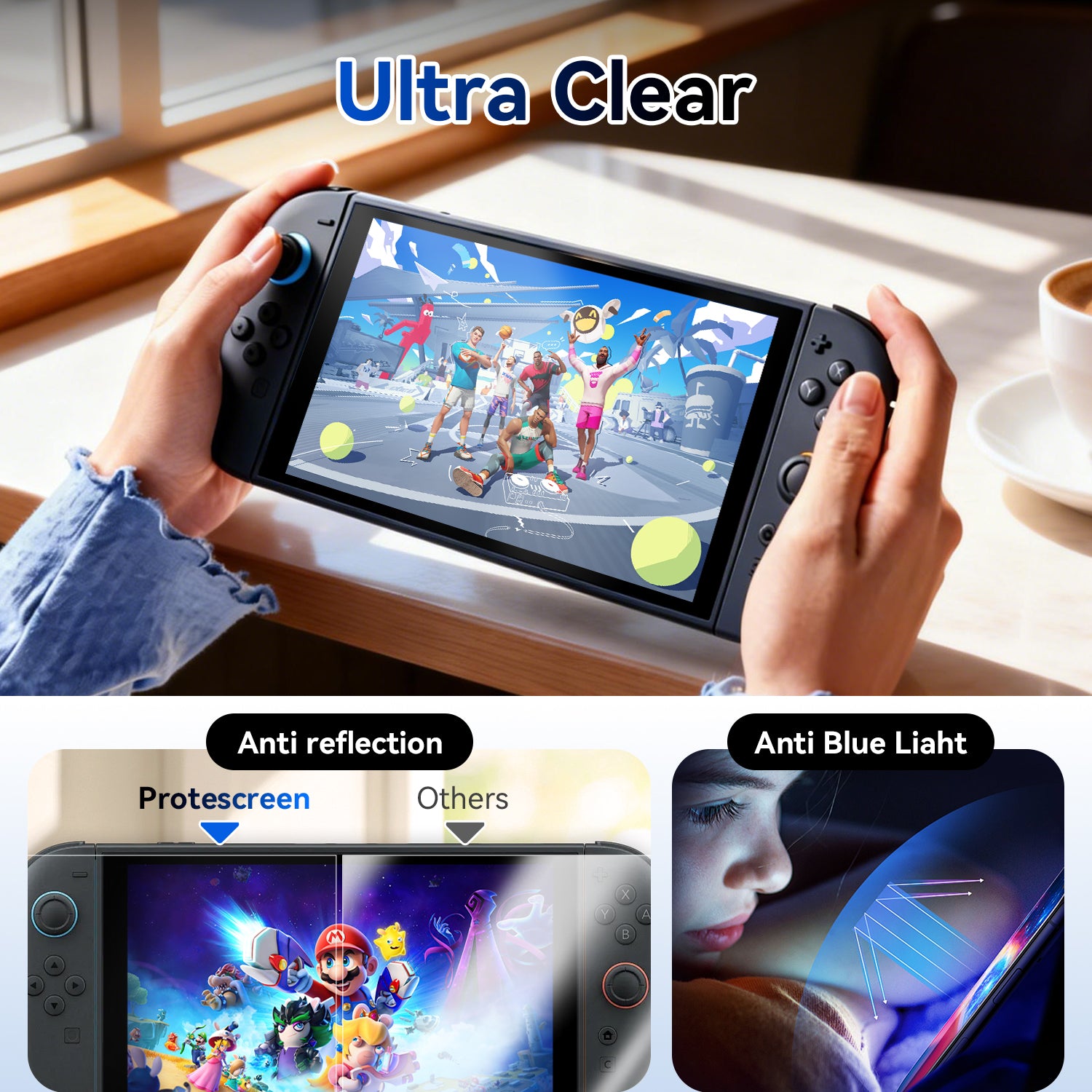 AR Tempered Glass Screen Protector for Nintendo Switch 2, Anti-Reflective & Anti Glare