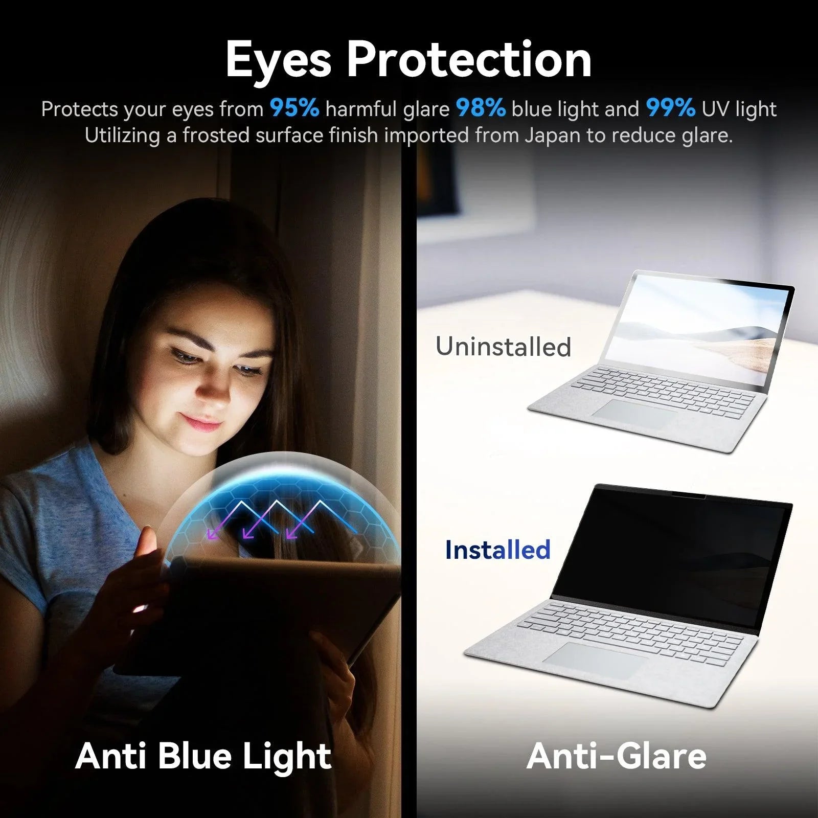 Magnetic Privacy Screen for 13.5 inch Microsoft Surface Laptop 5/4/3/2/1, Removable Anti Spy Glare Blue Light Filter, Surface Laptop Privacy Screen Protector 13.5 in