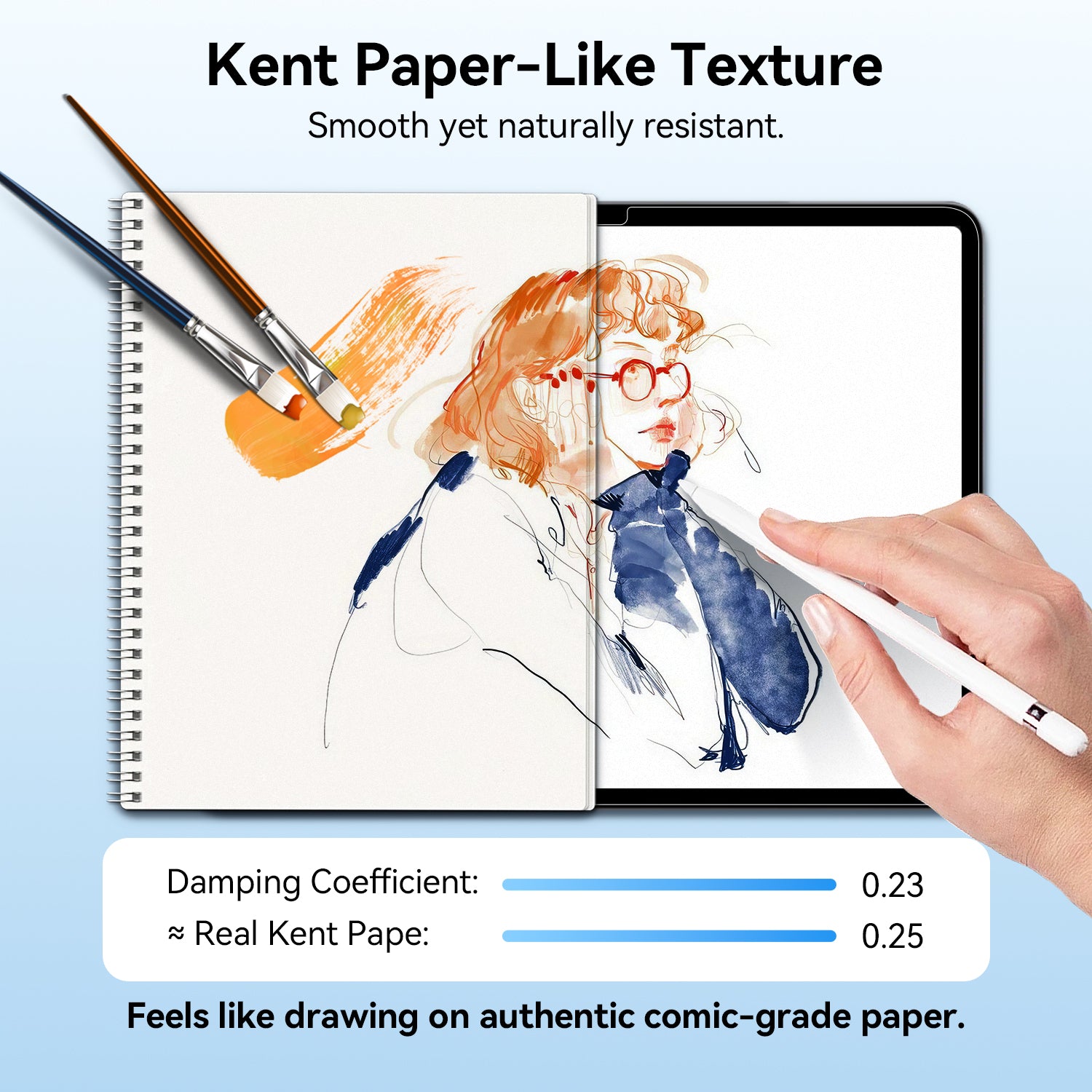 Ipad 纸感屏幕保护膜,纳米吸附魔法吸盘