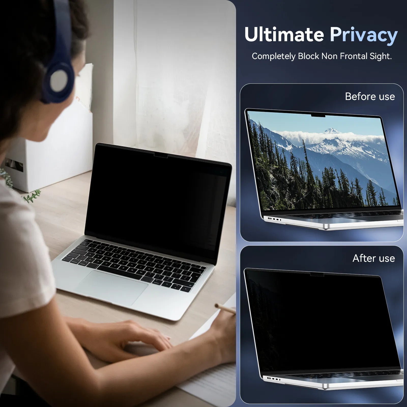 Magnetic Privacy Screen Protector for MacBook Pro & MacBook Air | Detachable Anti-Spy Screen Filter