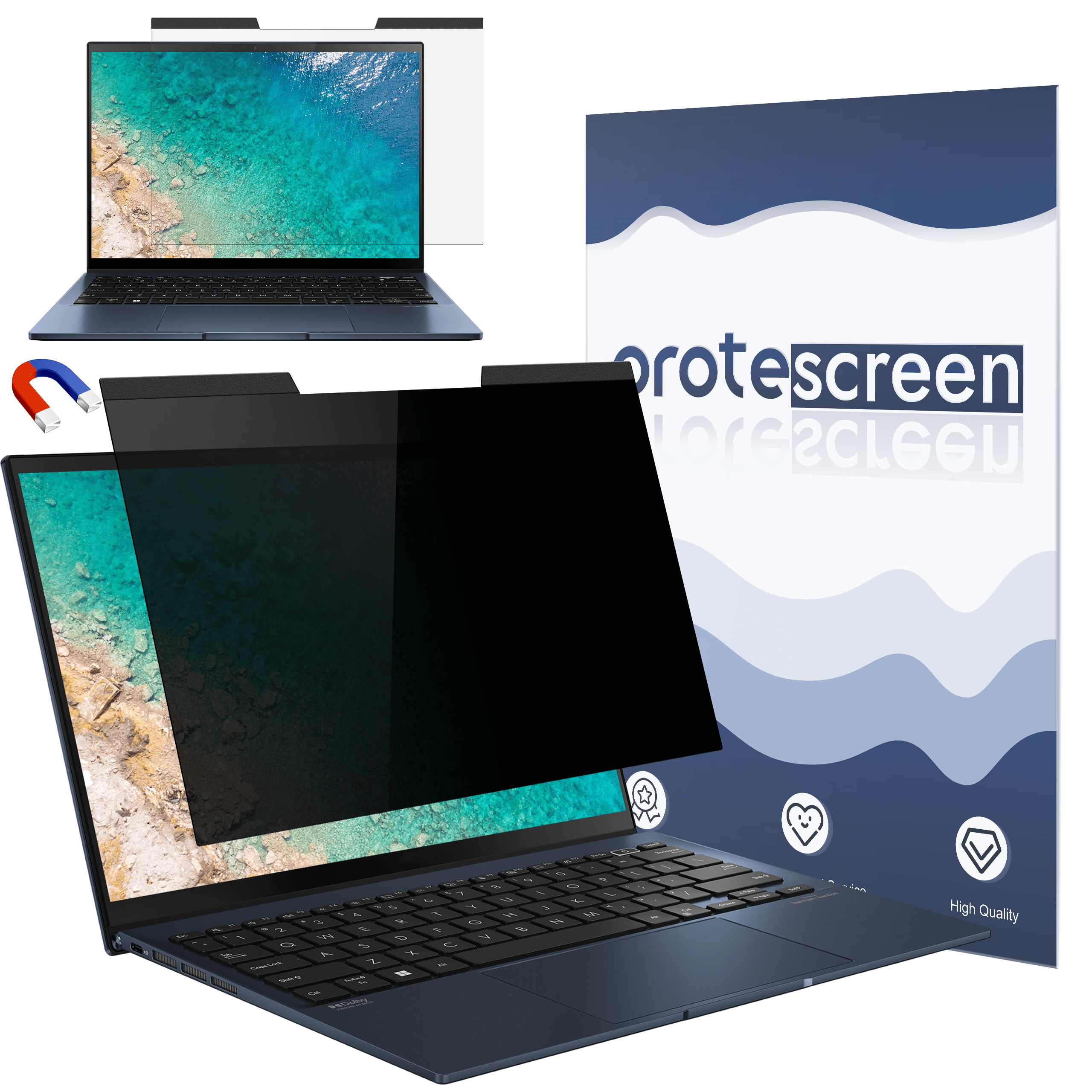 Laptop Privacy Screen 13.3 Inch 16:10 Aspect Ratio - Compatible with Lenovo Hp Dell Acer Asus Thinkpad Envy Xps, Anti Blue Light Glare Privacy Filter, Removable Laptop Screen Privacy Shield 13.3 in, Anti-Scratch Screen Protector