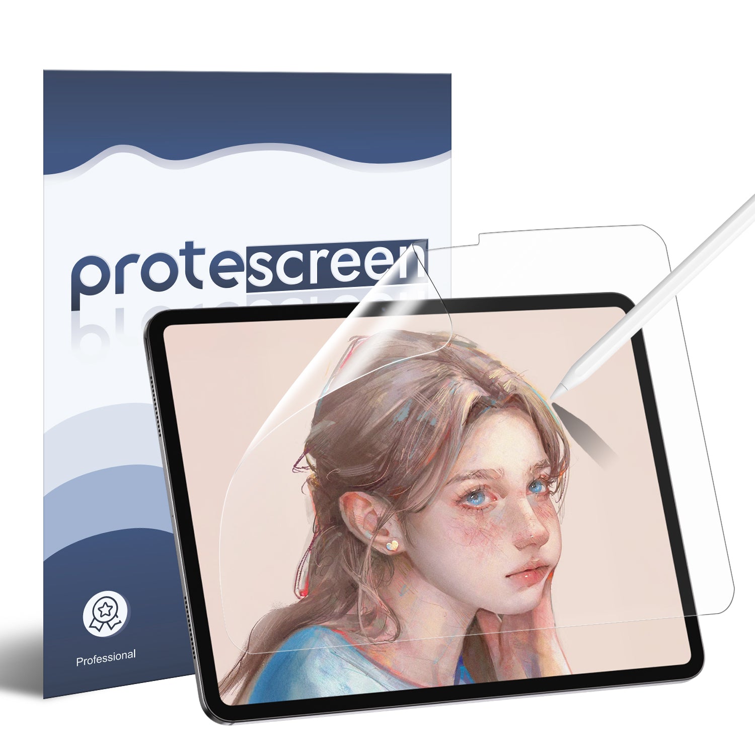 AR+ Paper feel Screen Protector for iPad, True Paper Texture, Anti-Reflective & Anti Glare, Apple Pencil Friendly, Easy Installation