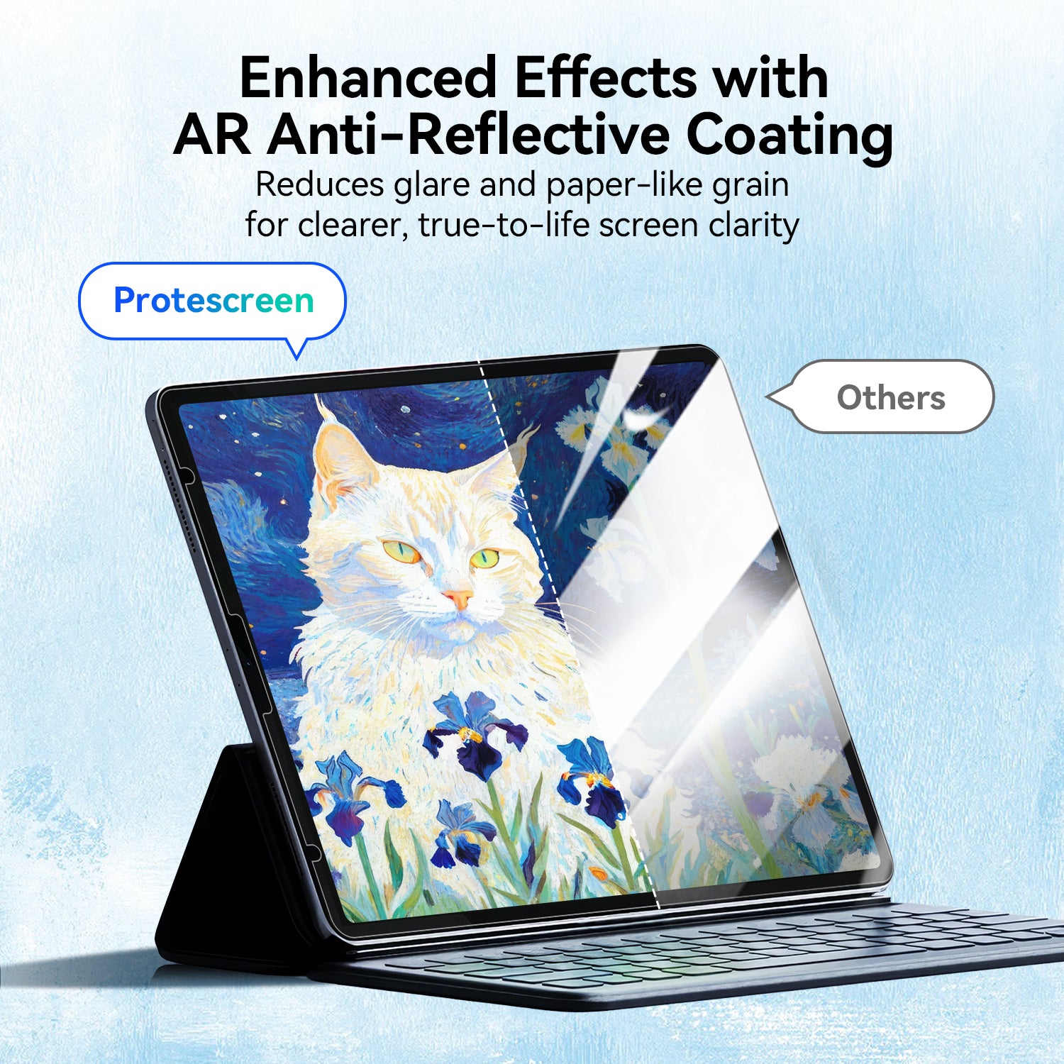 AR+ Paper feel Screen Protector for iPad, True Paper Texture, Anti-Reflective & Anti Glare, Apple Pencil Friendly, Easy Installation