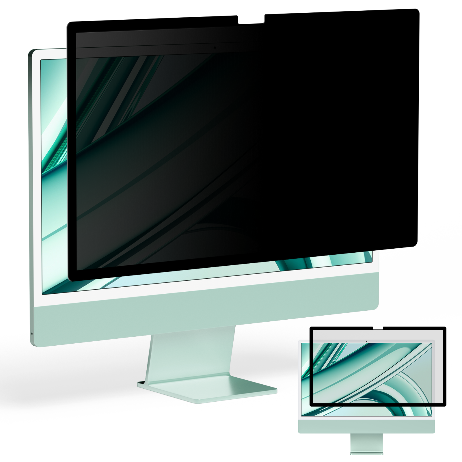 [2024 新製品] iMac 2021-2024 デスクトップ コンピューター モニター用完全に取り外し可能なプライバシー スクリーン
