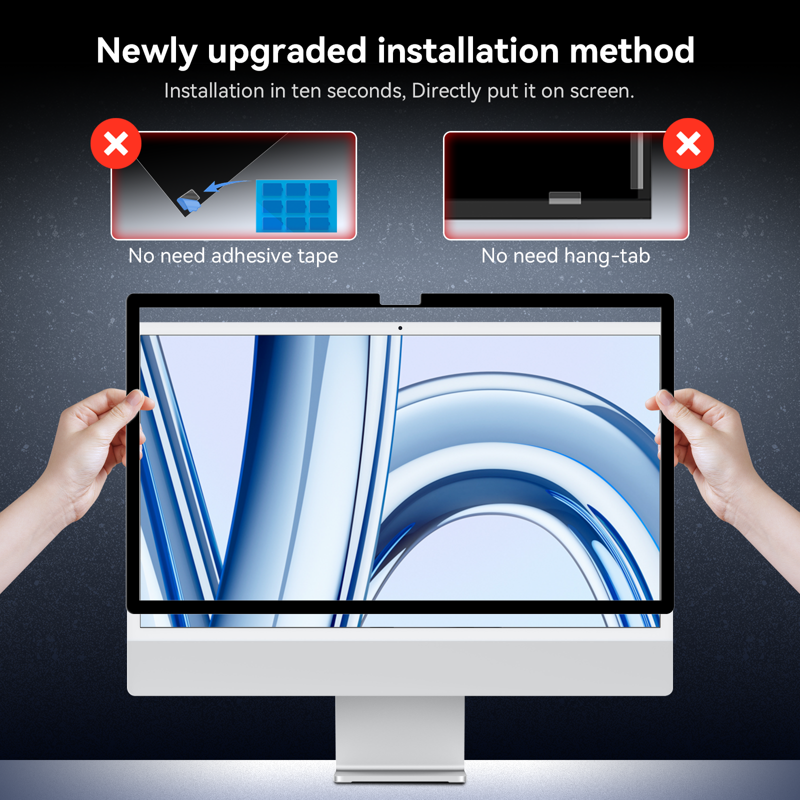 [2024 New] Fully Removable Privacy Screen for iMac 2021-2024 Desktop Computer Monitor