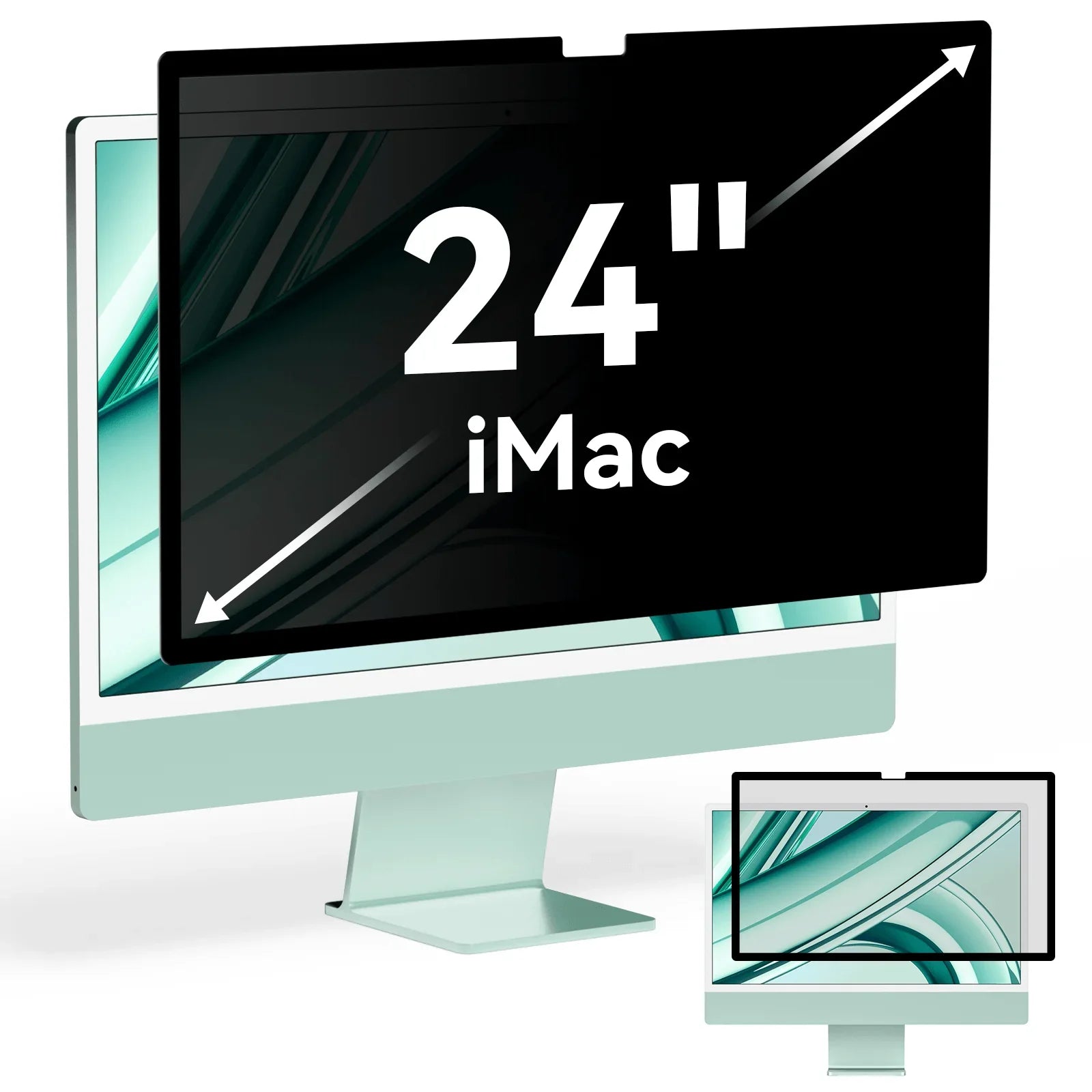 iMac Desktop Computer Detachable Privacy Screen with Anti-Glare and An, image size:1600x1600