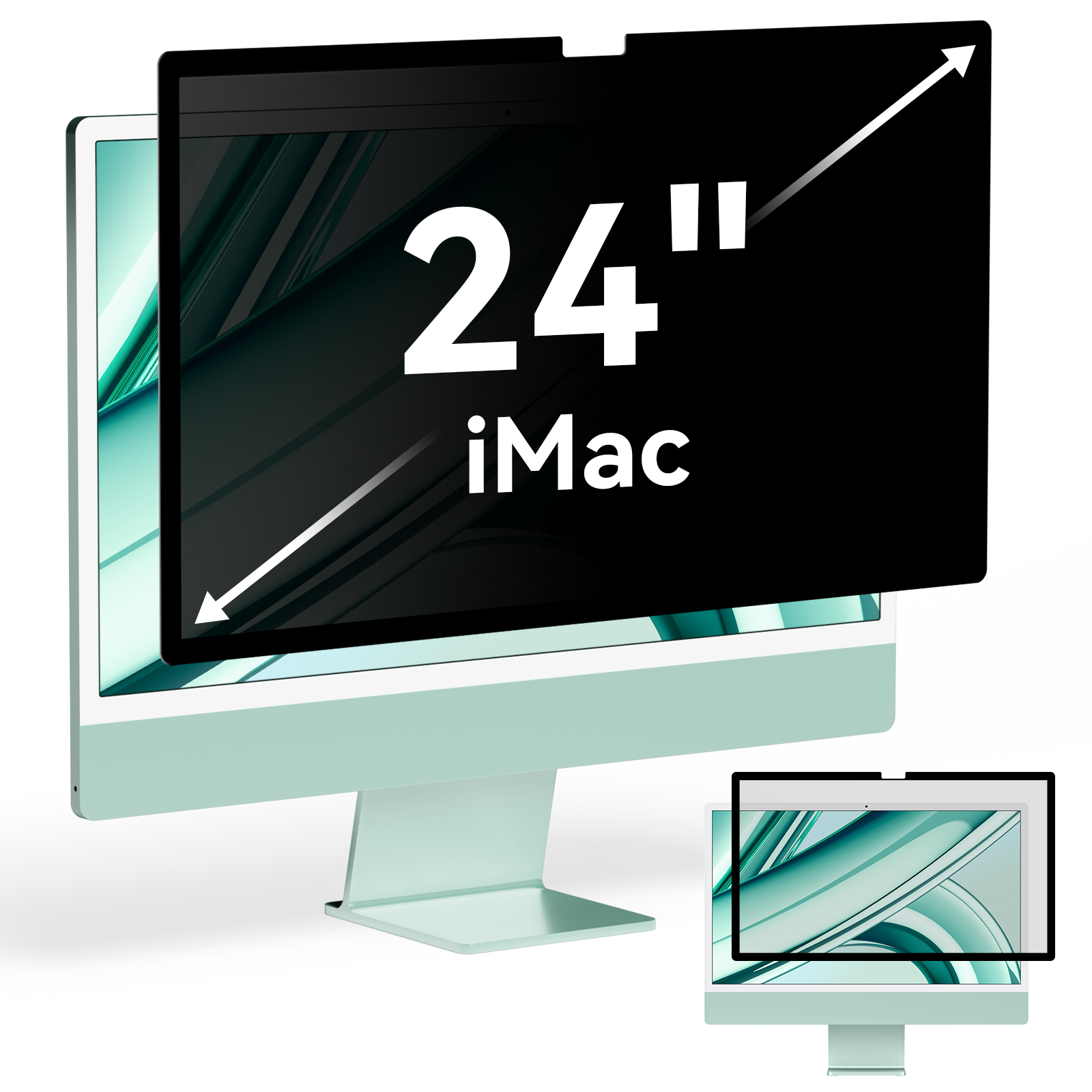 [2024 新製品] iMac 2021-2024 デスクトップ コンピューター モニター用完全に取り外し可能なプライバシー スクリーン