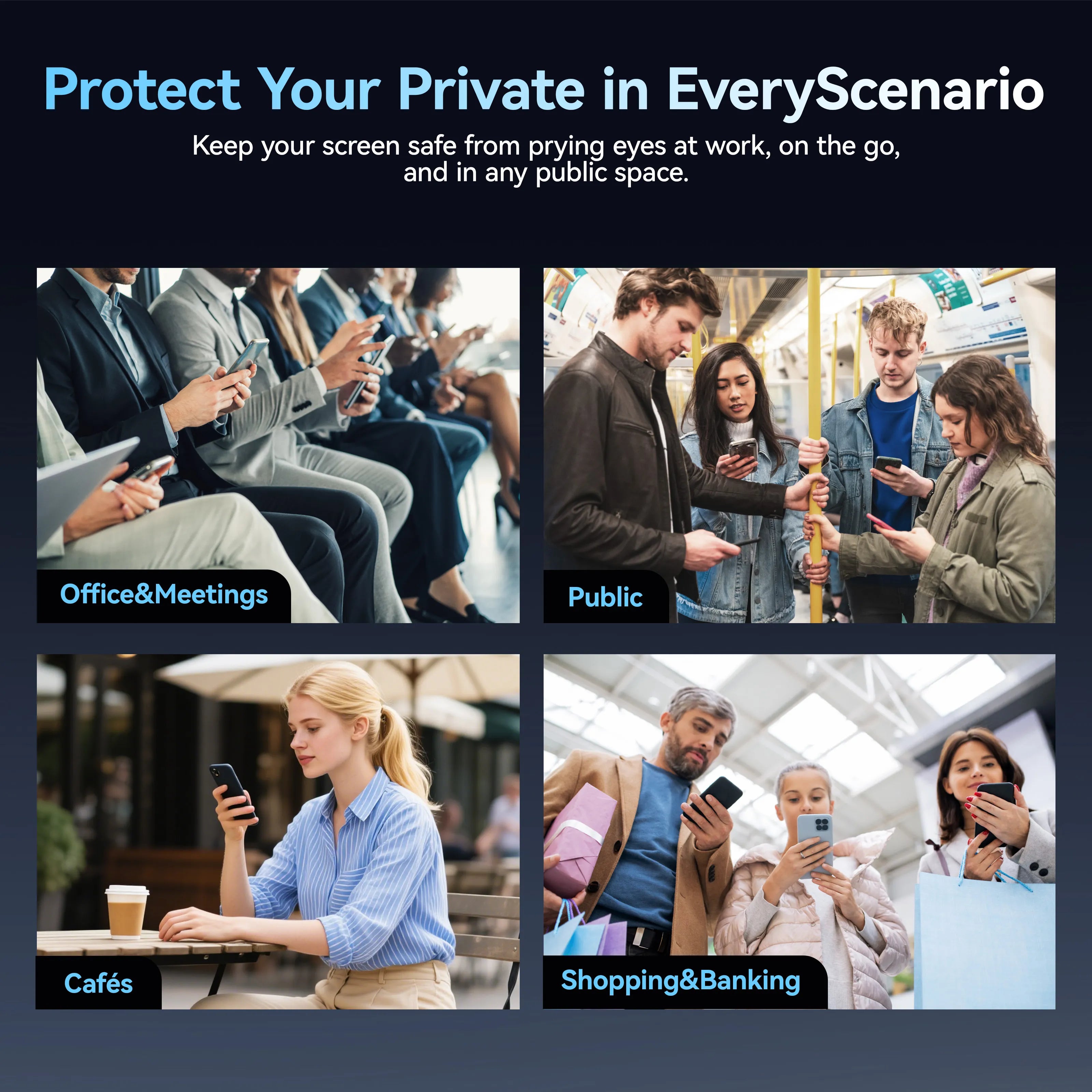 iPhone 9H Tempered Glass Privacy Screen Protector - 2-Pack